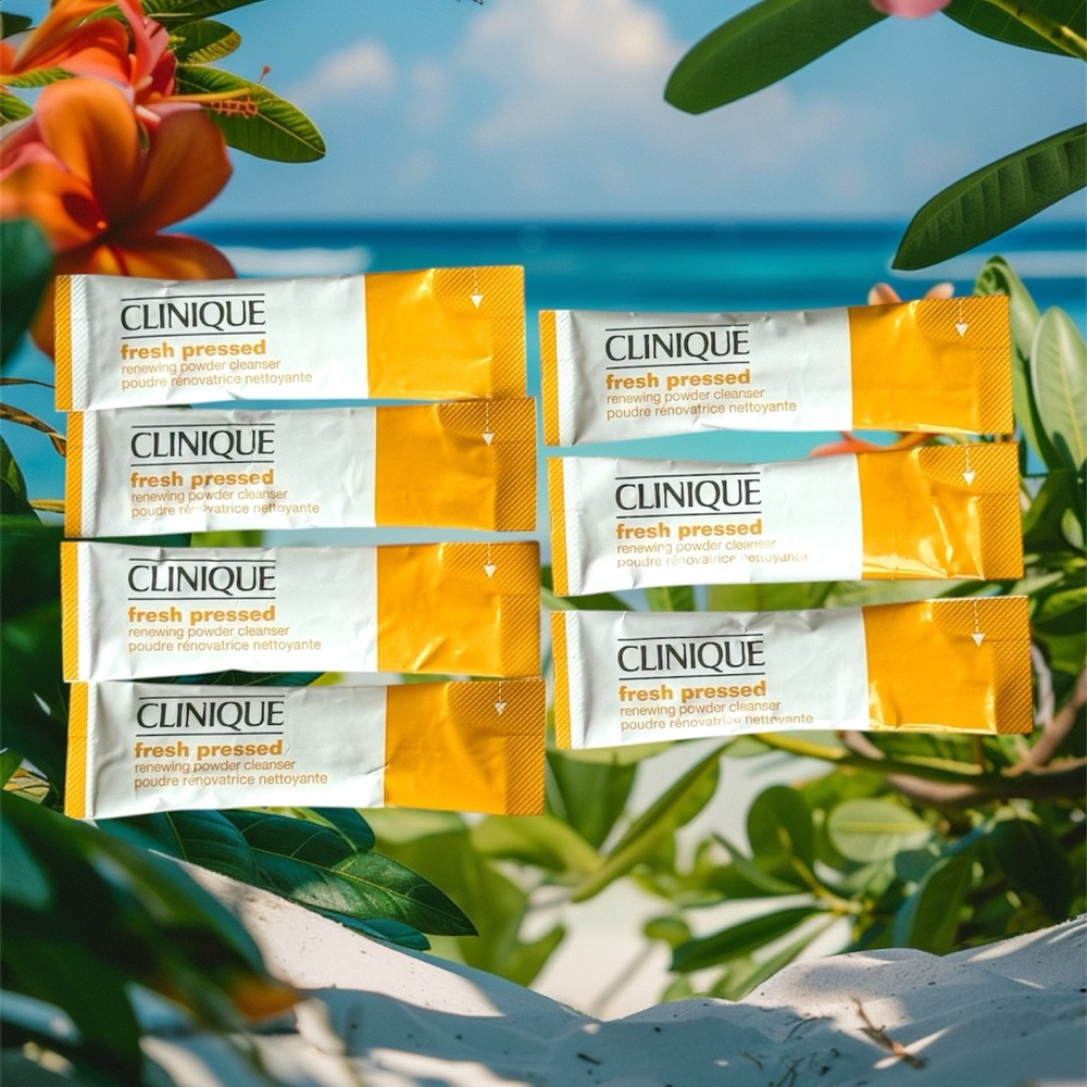 🍊 Clinique Fresh Pressed Renewing Powder Cleanser 7 x 0.5 ml Vitamin C 🍊